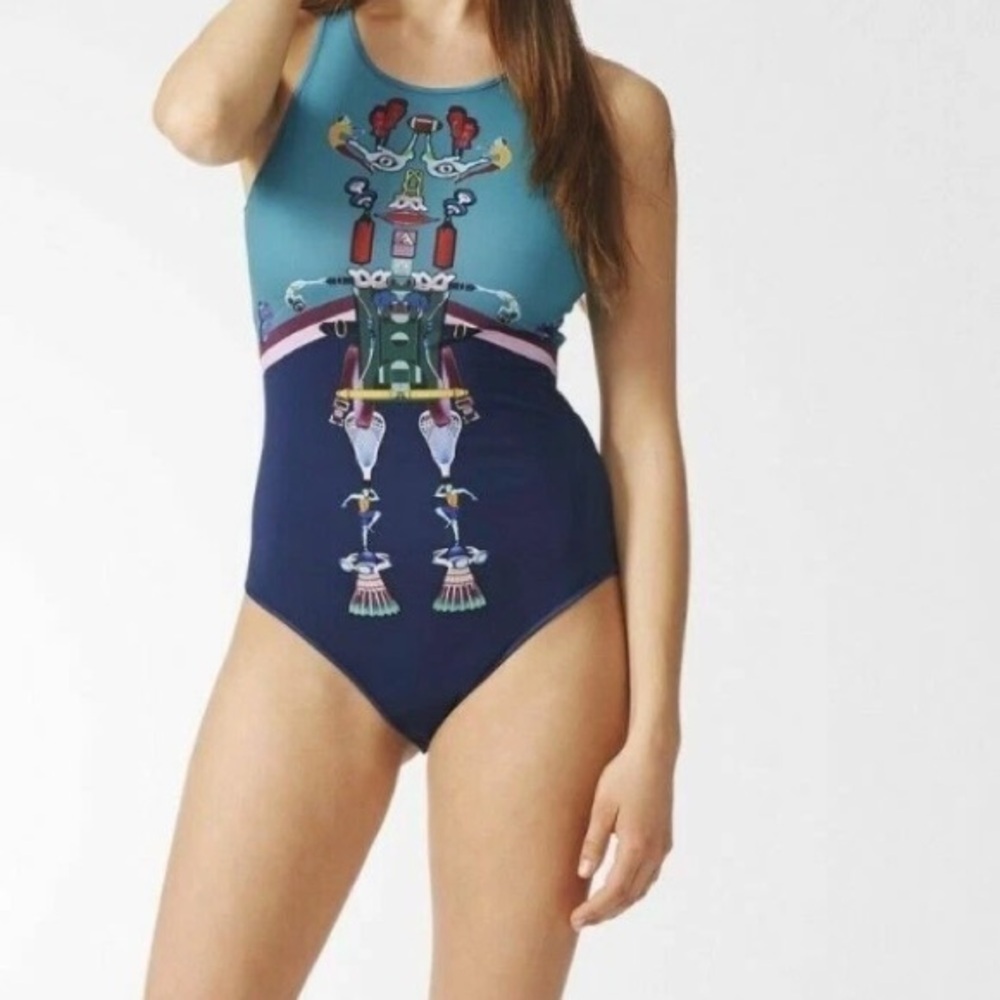 MARY KATRANTZOU x Adidas Teal Bodysuit Size XS Limited Edition Collaboration